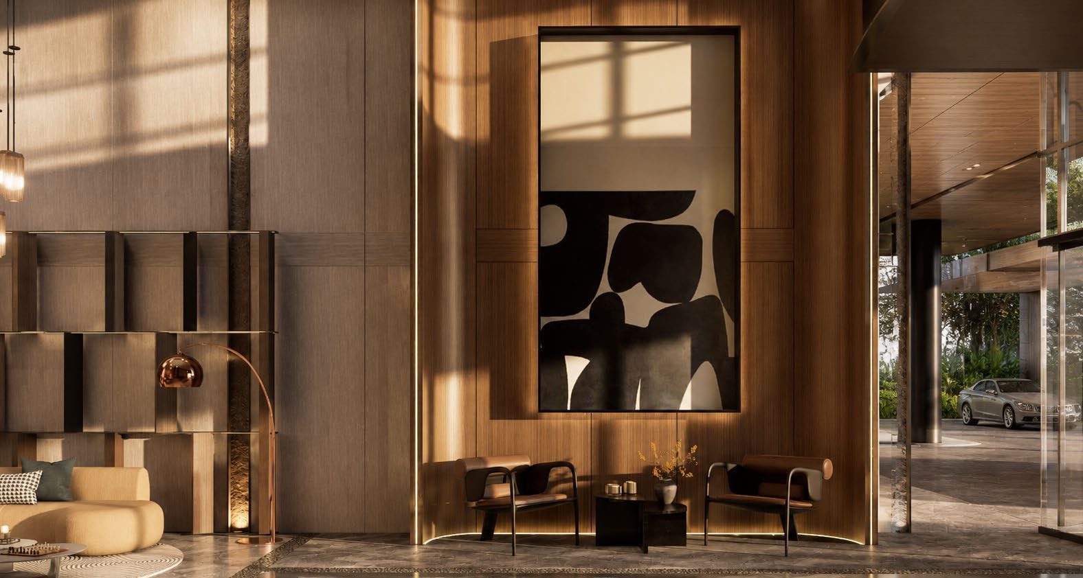 Lobby La Enramada, proyecto residencial de arquitectura de lujo de ZYSA en Estado de México
